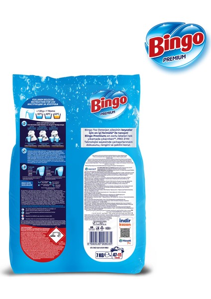 Bingo premium Toz Çamaşır Deterjanı 7 kg Beyaz