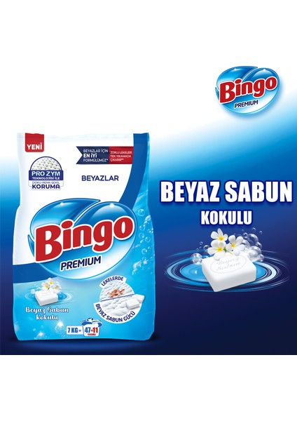 Bingo premium Toz Çamaşır Deterjanı 7 kg Beyaz