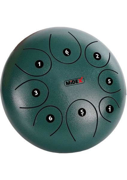 TD-108GR Çelik Dil Davul Handpan 10 İnç 8 Ton Steel Tongue Drum Full Set