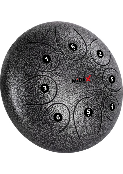 TD-108SM Çelik Dil Davul Handpan 10 İnç 8 Ton Steel Tongue Drum Full Set