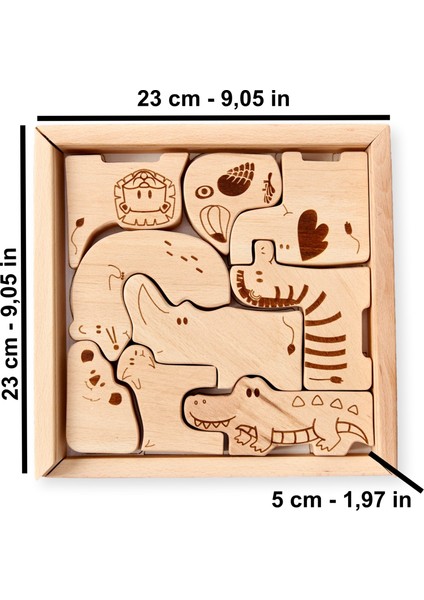 Montessori Ahşap Figür Hayvan Puzzle Seti | ahşap Puzzle | oyun Seti fırsatları