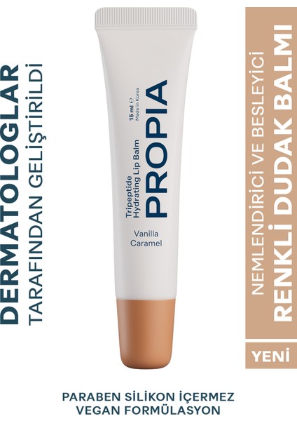 Tripeptit Lip Balm | Nemlendirici Besleyici Dolgunlaştırıcı Vanilya Karamel Renkli Dudak Balmı 15ml