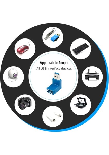 USB 3.0 Dirsek 90 Derece Bağlantı Aparatı Dönüştürücü Uzatma Yüksek Hızlı Yeni USB 3.0 Sürümü