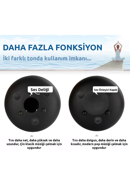 TD-108BK Çelik Dil Davul Handpan 10 İnç 8 Ton Steel Tongue Drum Full Set