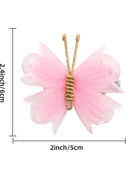 2x Kelebek Saç Klipleri Sahne Performansı Parti Örgü Pembe Için Taşınabilir Saç Tokası (Yurt Dışından) modelleri