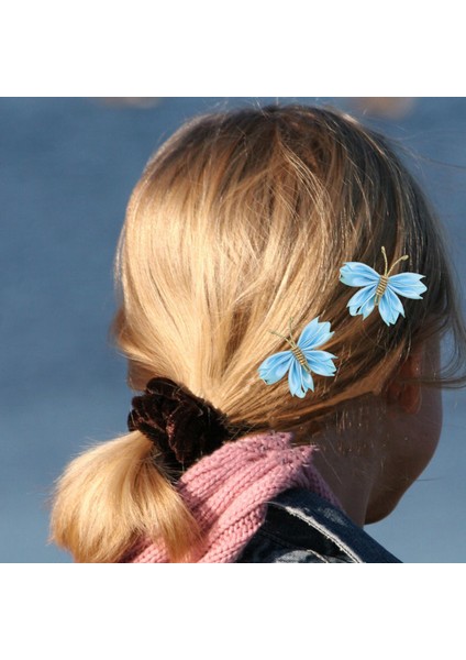 2x Kelebek Saç Klipleri Sahne Performansı Partisi Saten Mavi Için Taşınabilir Saç Tokası (Yurt Dışından) fiyatları