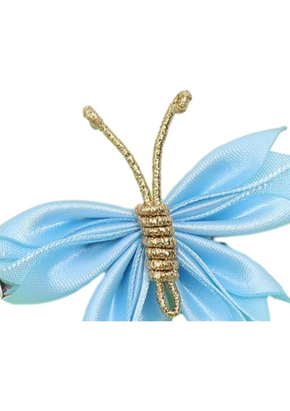 2x Kelebek Saç Klipleri Sahne Performansı Partisi Saten Mavi Için Taşınabilir Saç Tokası (Yurt Dışından) modelleri