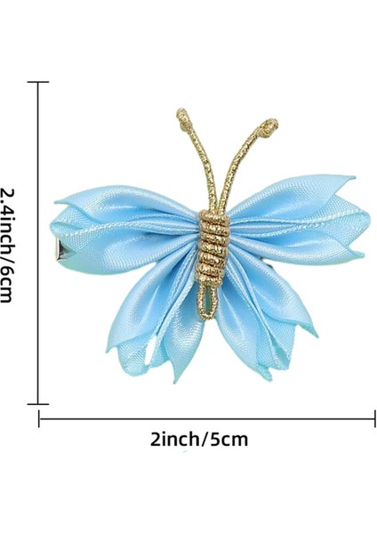 2x Kelebek Saç Klipleri Sahne Performansı Partisi Saten Mavi Için Taşınabilir Saç Tokası (Yurt Dışından) fırsatları