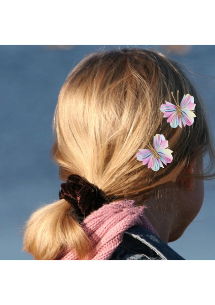 2x Kelebek Saç Klipleri Sahne Performansı Partisi Için Taşınabilir Saç Tokası Dişli Mavi Pembe (Yurt Dışından) indirimleri