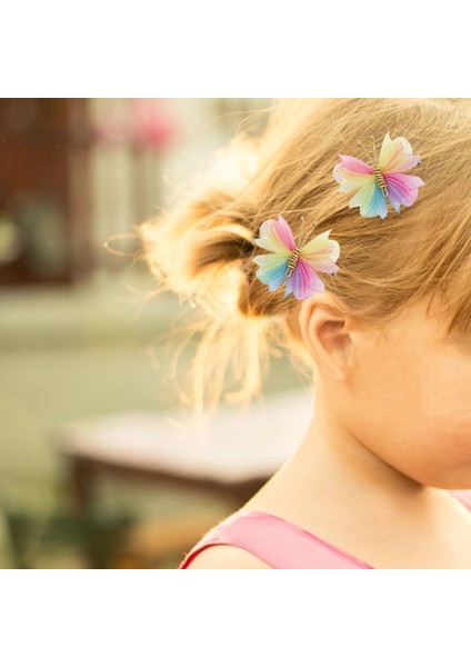 2x Kelebek Saç Klipleri Sahne Performansı Parti Örgü Renkli Için Taşınabilir Saç Tokası (Yurt Dışından) modelleri