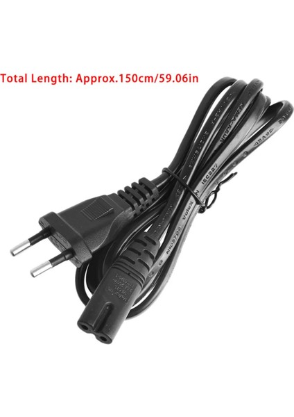 Teyp Işıldak Fişi C7 Power Güç Kablosu Enerji Kablosu 2 Pinli Power Cord 2-Prong Pin Ac Ab 1.5 Metre