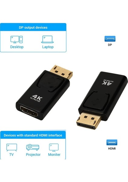 4K Display Hdmı Çevirici Displayport To Hdmı Display In HDMI Out Dp Hdmı Display Erkek Hdmı Dişi