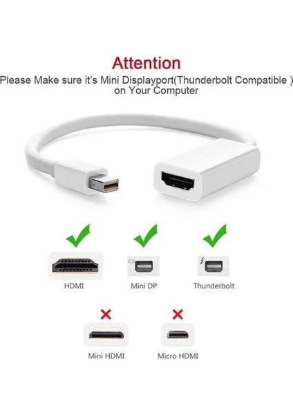 Yeni 2025 Mini Display Port To Hdmı Çevirici Dönüştürücü Adaptör Minidisplayport Hdmı