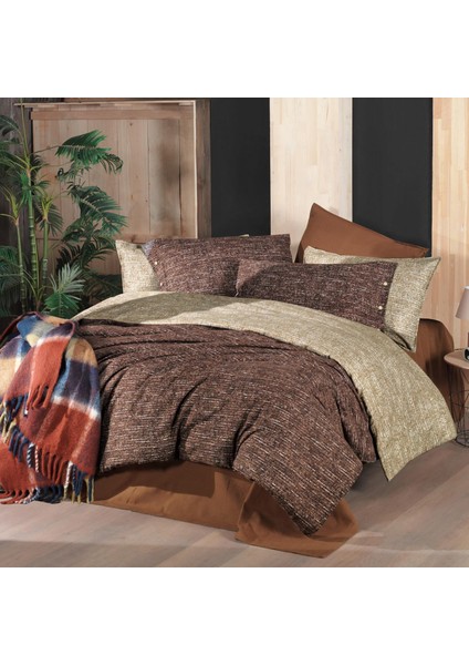 Glamis Tek Kişilik %100 Pamuk Flanel (Pazen) Nevresim Takımı Taba