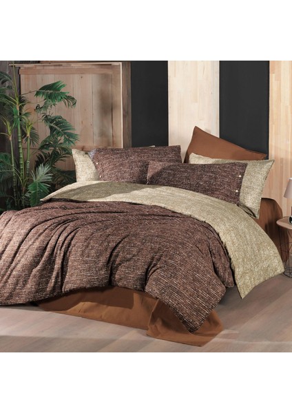 Glamis Tek Kişilik %100 Pamuk Flanel (Pazen) Nevresim Takımı Taba