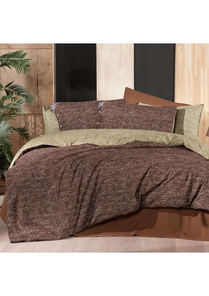 Glamis Tek Kişilik %100 Pamuk Flanel (Pazen) Nevresim Takımı Taba
