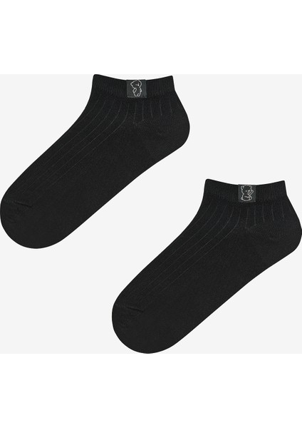 Bear Patch Siyah 2li Patik Çorap
