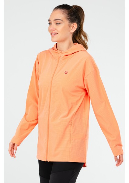 Turuncu Regular Fit Düz Kapüşonlu Kadın Tunik - SC1109