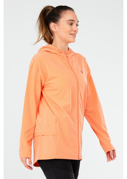 Turuncu Regular Fit Düz Kapüşonlu Kadın Tunik - SC1109