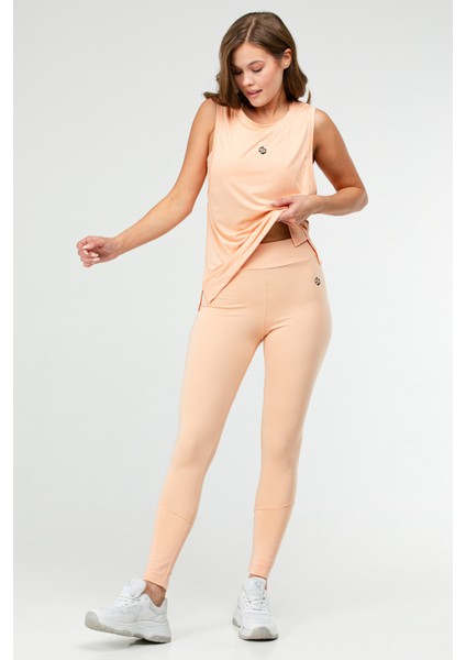 Somon Slim Fit Düz Bisiklet Yaka Kolsuz Üçlü Kadın Tayt Takım SB0799 indirimleri