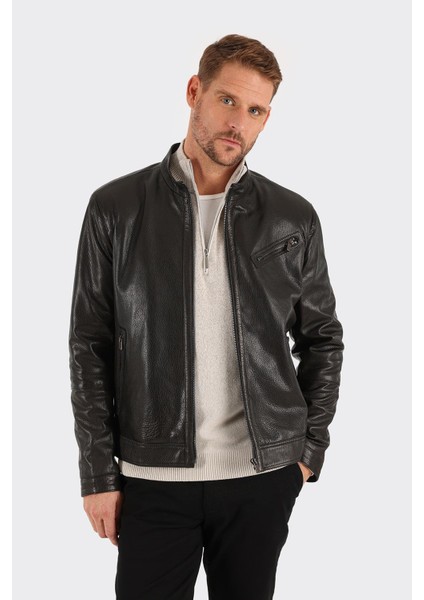 Siyah Deri Erkek Ceket