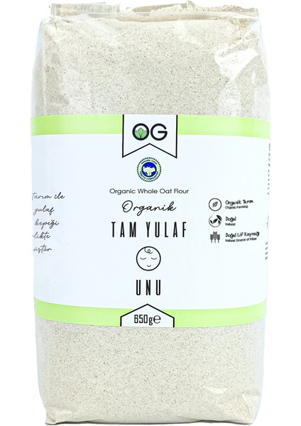 Organik Tam Yulaf Unu 650 gr