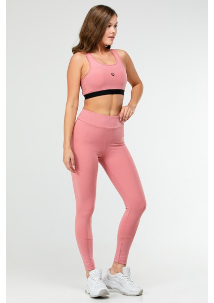 Gül Kurusu Slim Fit Düz Bisiklet Yaka Kolsuz Üçlü Kadın Tayt Takım SB0799 fırsatları