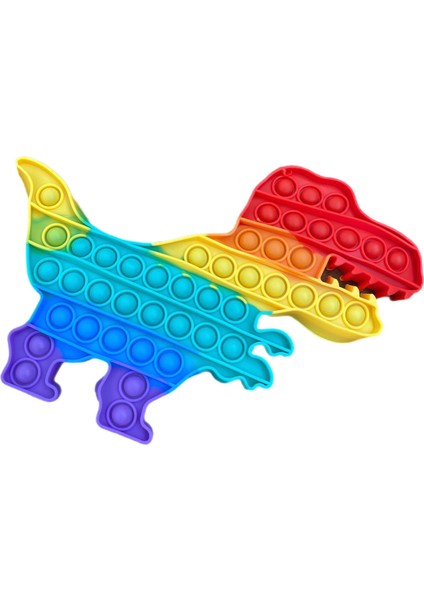 Pop It Push Bubble Fidget Popit Duyusal Dinozor Gökkuşağı Renkli 28 cm fiyatları