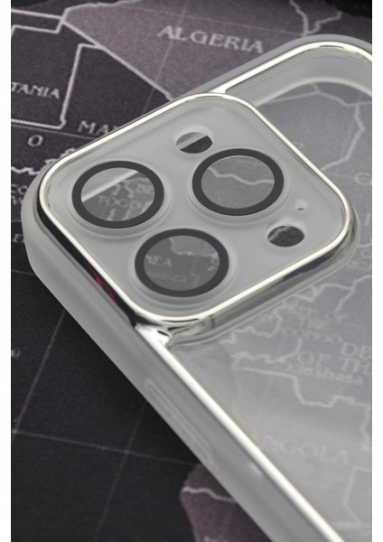 Apple iPhone 14 Pro Uyumlu Gri Kenarlı Renkli Yarı Şeffaf Kapak Kılıf Kamera Lens Korumalı fiyatları