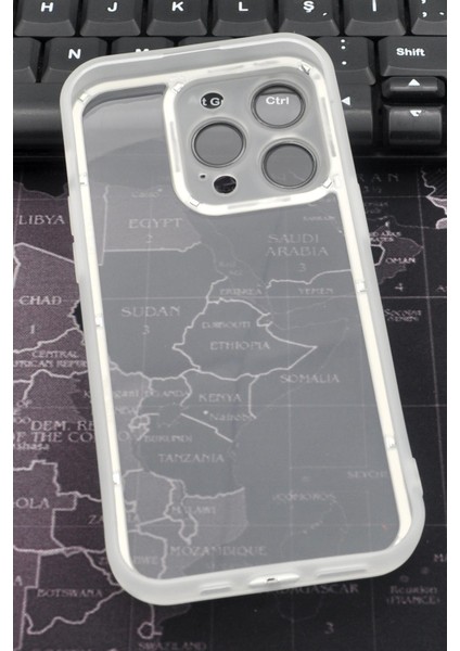 Apple iPhone 14 Pro Uyumlu Gri Kenarlı Renkli Yarı Şeffaf Kapak Kılıf Kamera Lens Korumalı indirimleri