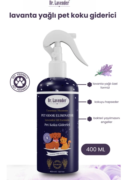 Gallipoli Lavender Lavanta Yağlı Pet Koku Giderici 400 ml