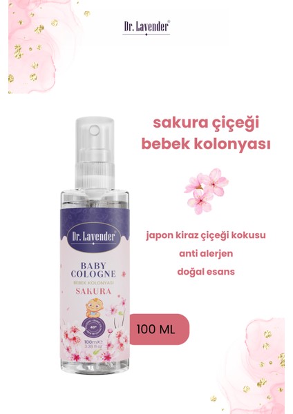 Doğal Bitkisel Sakura Çiçeği Bebek Kolonyası 100 ml