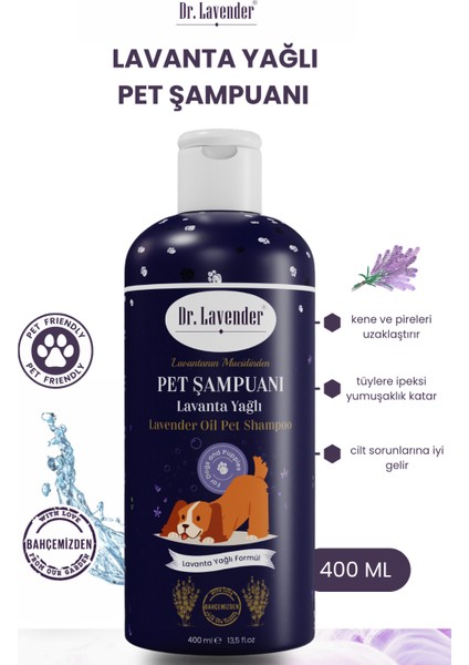 Lavanta Yağlı Pet Şampuanı 400 ml x 2 Adet