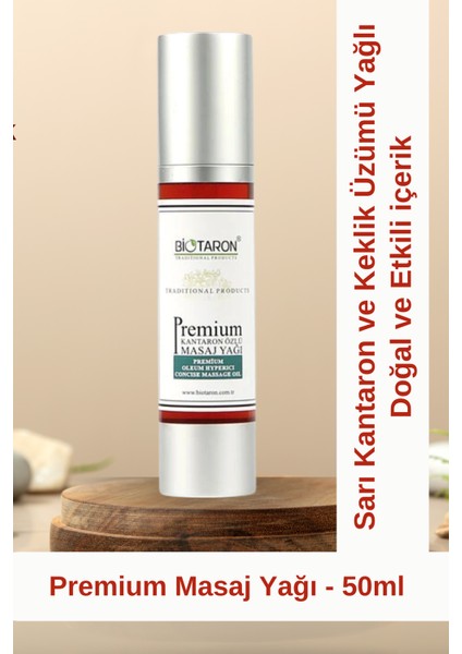 Premium Masaj Yağı - 50 ml - Sarı Kantaron ve Keklik Üzümü Yağlı