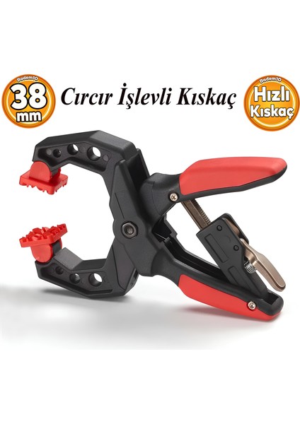 Yaylı Kıskaç Mandal Hızlı Kıskaç Cırcır Işlevli El Tip İşkence Mengene Klips Hobi 38 mm