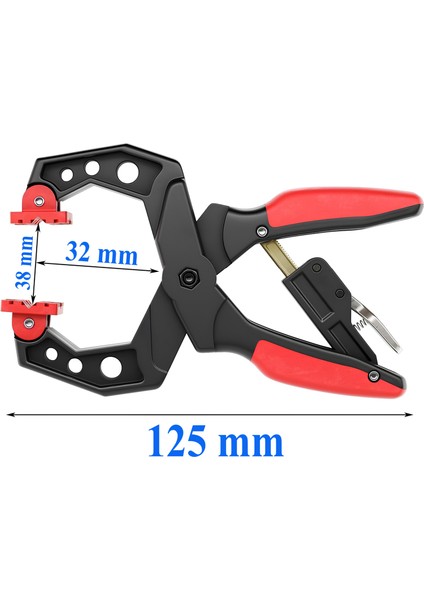 Yaylı Kıskaç Mandal Hızlı Kıskaç Cırcır Işlevli El Tip İşkence Mengene Klips Hobi 38 mm