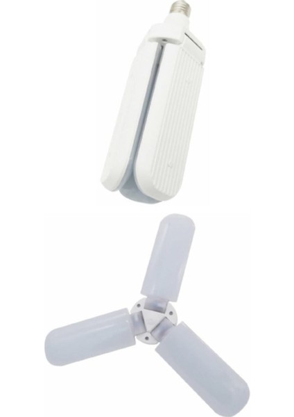 LED Fan Ampul Yüksek Işık ve Konforlu 3 Pervaneli Orijinal 40 Watt Fan Aydınlatma Alk Pervane LED