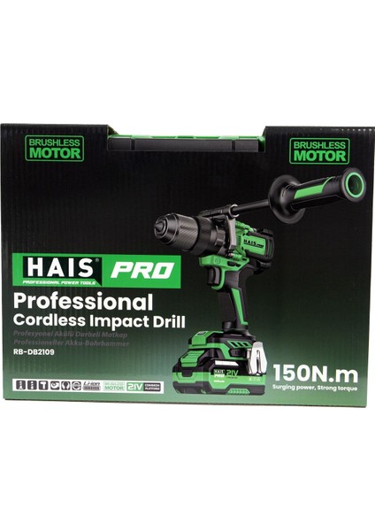 Haıspro Profesyonel Darbeli Matkap 21 V 4.0 Ah Çift Akülü RB-DB2109