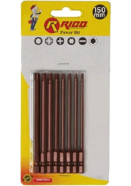 005-KK1124 Kaplamalı Torx Bits Seti 150 mm 8 Parça