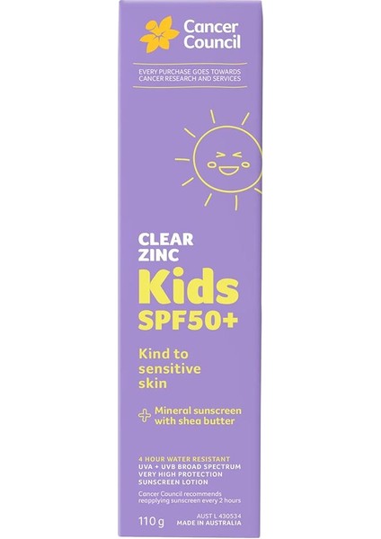 Spf50+ Clear Zinc Kids Sunscreen Çocuklar Için Güneş Kremi 110gr