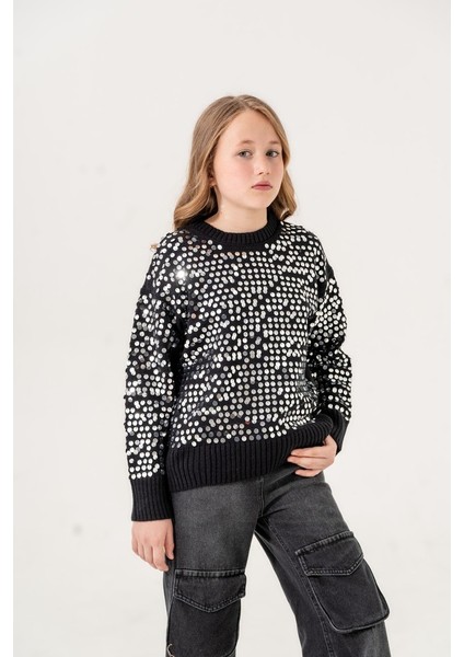 Kız Çocuk Akrilik Pullu Kazak G7002 fiyatları