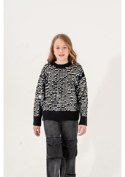Kız Çocuk Akrilik Pullu Kazak G7002 fırsatları