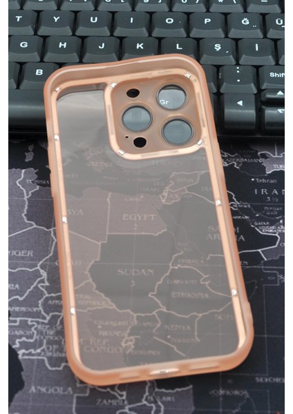 Apple iPhone 13 Pro Max Uyumlu Pembe Kenarlı Renkli Yarı Şeffaf Kapak Kılıf Kamera Lens Korumalı indirimleri