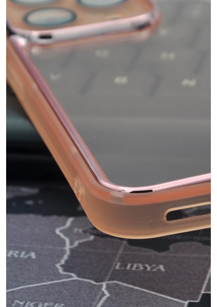 Apple iPhone 14 Pro Uyumlu Pembe Kenarlı Renkli Yarı Şeffaf Kapak Kılıf Kamera Lens Korumalı fırsatları