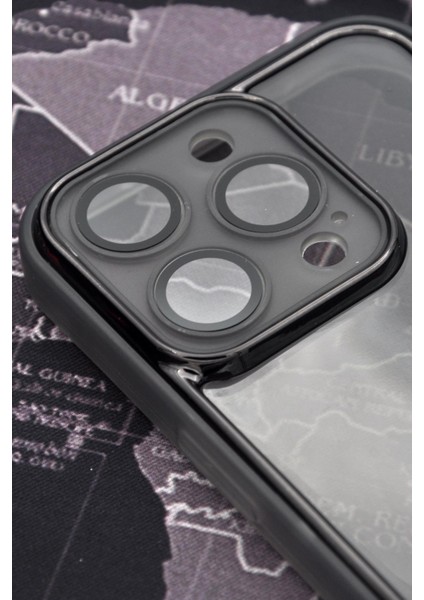 Apple iPhone 13 Pro Max Uyumlu Siyah Kenarlı Renkli Yarı Şeffaf Kapak Kılıf Kamera Lens Korumalı fiyatları