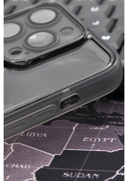 Apple iPhone 13 Pro Max Uyumlu Siyah Kenarlı Renkli Yarı Şeffaf Kapak Kılıf Kamera Lens Korumalı modelleri