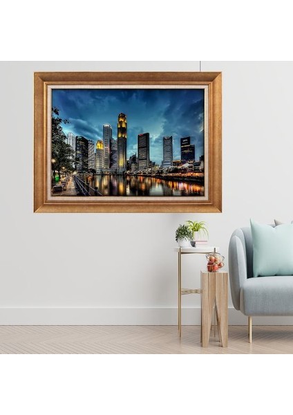 Altın Çerçeveli Paspartulu Tablo C763