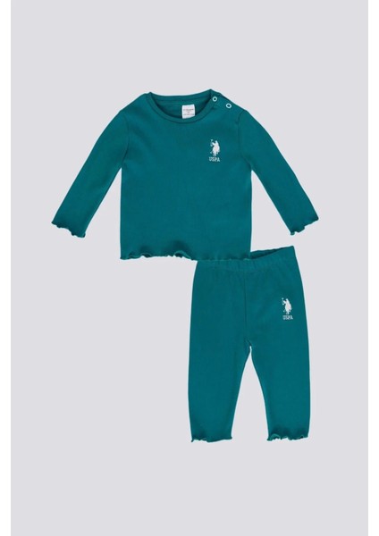 Kız Bebek Uzun Kol 2li Takım - Ördek Yeşili