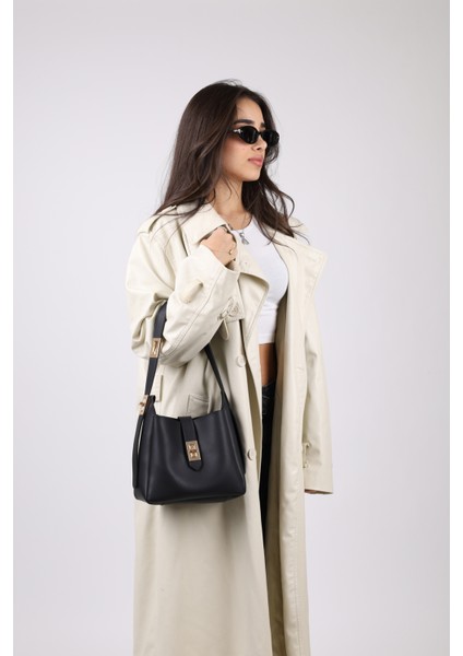 Gold Kilit Detay Aksesuarlı Ayarlanabilir Kilit Askılı El Kol ve Omuz Çantası indirimleri