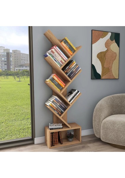 Home Enda Erine 8 Raflı Zikzak Kitaplık Atlantik Çam